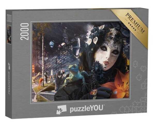 puzzleYOU Puzzle Digitale Kunst: Mondbasis Karneval, 2000 Puzzleteile, puzzleYOU-Kollektionen Illustrationen