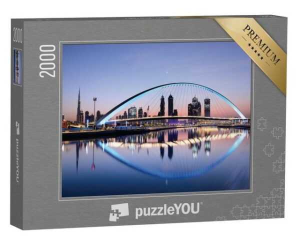 puzzleYOU Puzzle Dubai mit Wasserkanal: Sonnenaufgang, 2000 Puzzleteile, puzzleYOU-Kollektionen Naher Osten