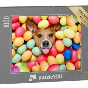 puzzleYOU Puzzle Frohe Ostern: Ein Hund in Ostereiern, 1000 Puzzleteile, puzzleYOU-Kollektionen Festtage