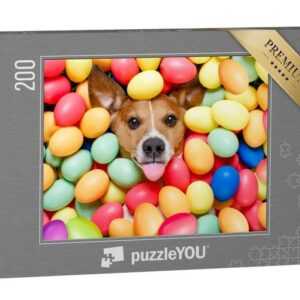 puzzleYOU Puzzle Frohe Ostern: Ein Hund in Ostereiern, 200 Puzzleteile, puzzleYOU-Kollektionen Festtage
