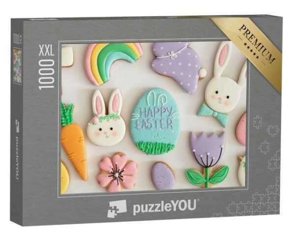 puzzleYOU Puzzle Frohe Ostern: Eine Auswahl an Oster-Cookies, 1000 Puzzleteile, puzzleYOU-Kollektionen Festtage