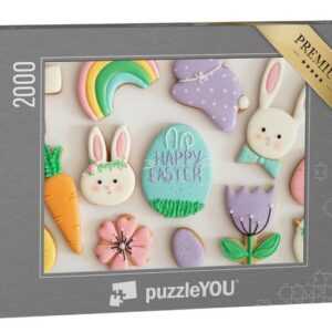 puzzleYOU Puzzle Frohe Ostern: Eine Auswahl an Oster-Cookies, 2000 Puzzleteile, puzzleYOU-Kollektionen Festtage