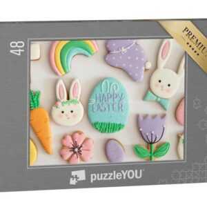 puzzleYOU Puzzle Frohe Ostern: Eine Auswahl an Oster-Cookies, 48 Puzzleteile, puzzleYOU-Kollektionen Festtage