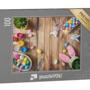 puzzleYOU Puzzle Frohe Ostern! Ostereier als Tischdekoration, 100 Puzzleteile, puzzleYOU-Kollektionen Festtage