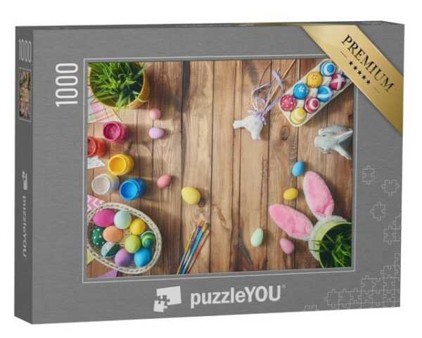 puzzleYOU Puzzle Frohe Ostern! Ostereier als Tischdekoration, 1000 Puzzleteile, puzzleYOU-Kollektionen Festtage