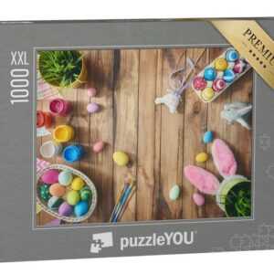 puzzleYOU Puzzle Frohe Ostern! Ostereier als Tischdekoration, 1000 Puzzleteile, puzzleYOU-Kollektionen Festtage