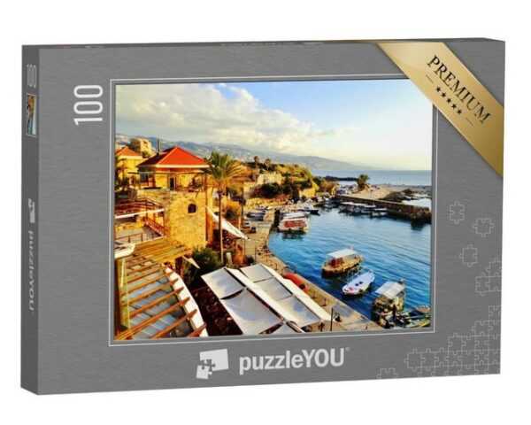 puzzleYOU Puzzle Hafen und Wasserfront in Byblos, Libanon, 100 Puzzleteile, puzzleYOU-Kollektionen Naher Osten