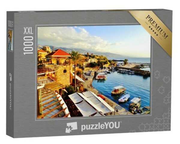 puzzleYOU Puzzle Hafen und Wasserfront in Byblos, Libanon, 1000 Puzzleteile, puzzleYOU-Kollektionen Naher Osten