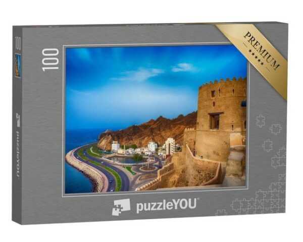 puzzleYOU Puzzle Landkarte der Mutrah Corniche in Muscat, Oman, 100 Puzzleteile, puzzleYOU-Kollektionen Naher Osten