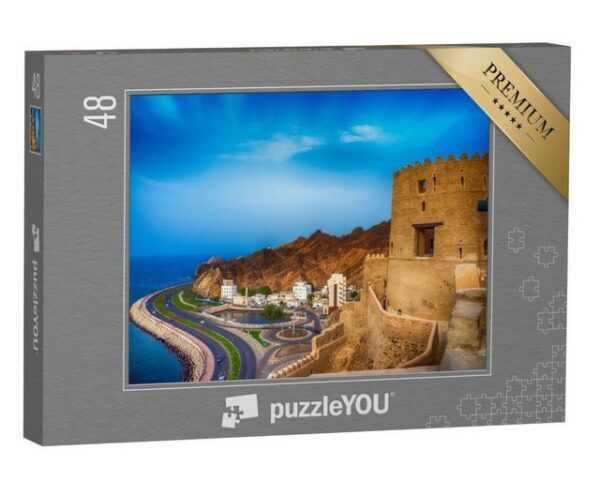 puzzleYOU Puzzle Landkarte der Mutrah Corniche in Muscat, Oman, 48 Puzzleteile, puzzleYOU-Kollektionen Naher Osten