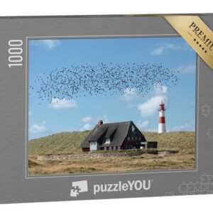 puzzleYOU Puzzle Leuchtturm List Ost mit einem Schwarm von Vögeln, 1000 Puzzleteile, puzzleYOU-Kollektionen Schleswig-Holstein