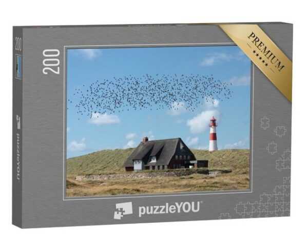puzzleYOU Puzzle Leuchtturm List Ost mit einem Schwarm von Vögeln, 200 Puzzleteile, puzzleYOU-Kollektionen Schleswig-Holstein