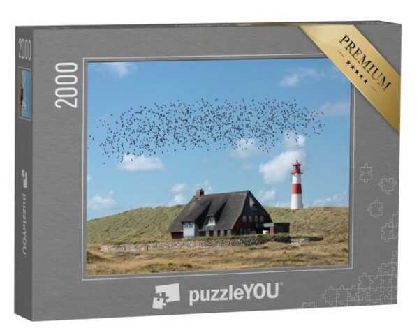 puzzleYOU Puzzle Leuchtturm List Ost mit einem Schwarm von Vögeln, 2000 Puzzleteile, puzzleYOU-Kollektionen Schleswig-Holstein