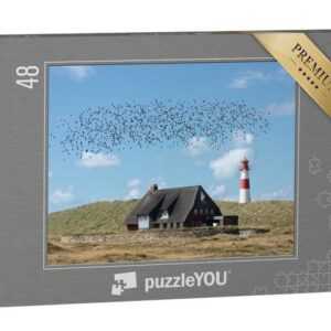 puzzleYOU Puzzle Leuchtturm List Ost mit einem Schwarm von Vögeln, 48 Puzzleteile, puzzleYOU-Kollektionen Schleswig-Holstein