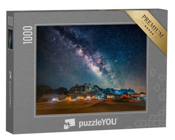 puzzleYOU Puzzle Milchstraße über der roten Wüste in Jordanien, 1000 Puzzleteile, puzzleYOU-Kollektionen Naher Osten