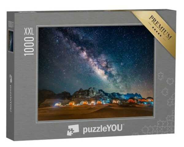 puzzleYOU Puzzle Milchstraße über der roten Wüste in Jordanien, 1000 Puzzleteile, puzzleYOU-Kollektionen Naher Osten