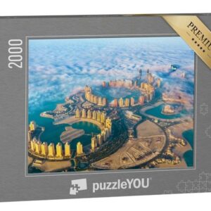puzzleYOU Puzzle Pearl-Qatar-Insel in Doha im Morgennebel, Katar, 2000 Puzzleteile, puzzleYOU-Kollektionen Naher Osten