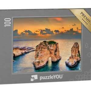 puzzleYOU Puzzle Raouche oder Pigeons Rocks, Beirut, Libanon, 100 Puzzleteile, puzzleYOU-Kollektionen Naher Osten