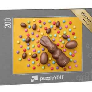 puzzleYOU Puzzle Schokoladenhasen, Eier und Süßigkeiten zu Ostern, 200 Puzzleteile, puzzleYOU-Kollektionen Festtage