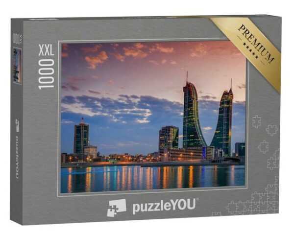 puzzleYOU Puzzle Skyline von Bahrain mit abendlichem Licht, 1000 Puzzleteile, puzzleYOU-Kollektionen Naher Osten