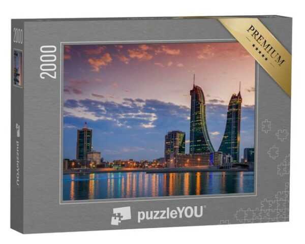 puzzleYOU Puzzle Skyline von Bahrain mit abendlichem Licht, 2000 Puzzleteile, puzzleYOU-Kollektionen Naher Osten