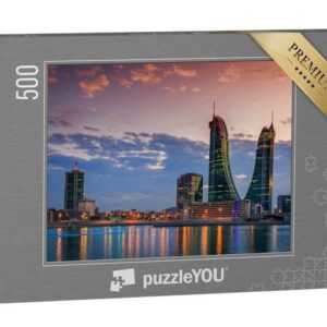 puzzleYOU Puzzle Skyline von Bahrain mit abendlichem Licht, 500 Puzzleteile, puzzleYOU-Kollektionen Naher Osten