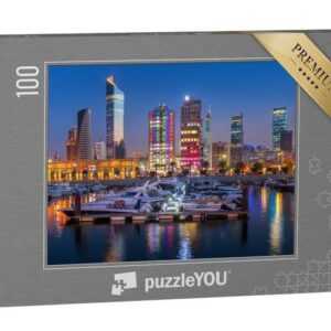 puzzleYOU Puzzle Skyline von Kuwait-Stadt am Abend, 100 Puzzleteile, puzzleYOU-Kollektionen Naher Osten