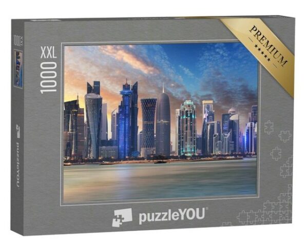 puzzleYOU Puzzle Skyline von West Bay mit Doha City Center, Katar, 1000 Puzzleteile, puzzleYOU-Kollektionen Naher Osten