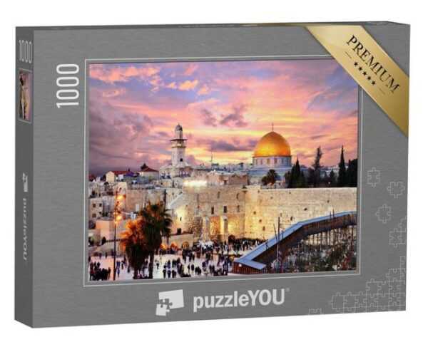 puzzleYOU Puzzle Westmauer mit Tempelberg, Jerusalem, Israel, 1000 Puzzleteile, puzzleYOU-Kollektionen Tempel, Jerusalem, Naher Osten, Christentum