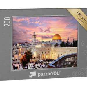 puzzleYOU Puzzle Westmauer mit Tempelberg, Jerusalem, Israel, 200 Puzzleteile, puzzleYOU-Kollektionen Tempel, Jerusalem, Naher Osten, Christentum