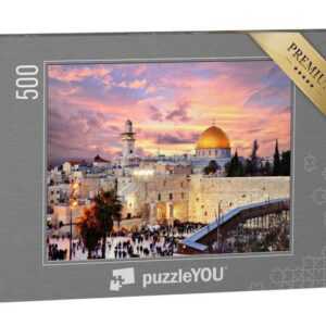 puzzleYOU Puzzle Westmauer mit Tempelberg, Jerusalem, Israel, 500 Puzzleteile, puzzleYOU-Kollektionen Tempel, Jerusalem, Naher Osten, Christentum