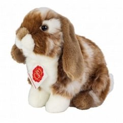 Teddy Hermann 93724 - Hase sitzend dunkelbraun weiß gescheckt