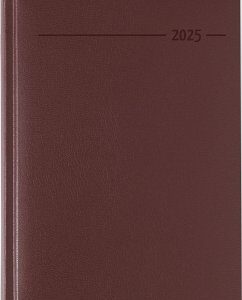 Buchkalender Balacron rot 2025 - Büro-Kalender A5 - Cheftimer - 1 Tag 1 Seite - 416 Seiten - Balacron-Einband - Zettler