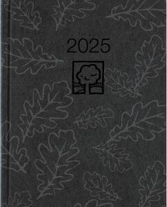 Buchkalender schwarz 2025 - Bürokalender 14