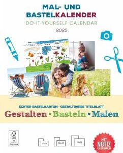 Mal- und Bastelkalender 2025 mit Platz für Notizen - weiß - 21 x 29