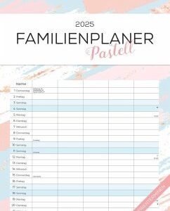 Familienplaner Pastell 2025 - Familienkalender A3 (29