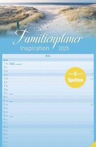 Familienplaner Inspiration 2025 - Familien-Timer 22x45 cm - mit Ferienterminen - 5 Spalten - Wand-Planer - mit vielen Zusatzinformationen - Alpha Edition