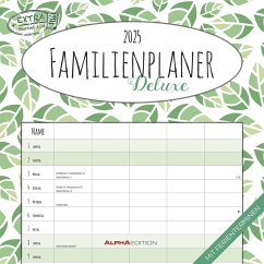 Familienplaner Deluxe 2025 - Broschürenkalender 30x30 cm (30x60 geöffnet) - Kalender mit Platz für Notizen - 5 Spalten - Bildkalender - Wandkalender