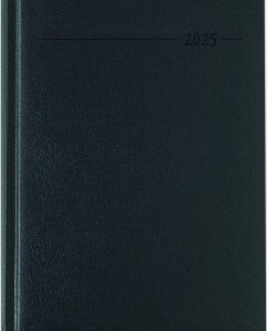 Buchkalender Balacron schwarz 2025 - Büro-Kalender A5 - Cheftimer - 1 Tag 1 Seite - 416 Seiten - Balacron-Einband - Zettler