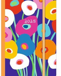 Dominique Vari Blossom - Wochen-Notizkalender klein 2025 - Taschen-Kalender 9x14 cm - mit Verschlussband & Falttasche - Weekly