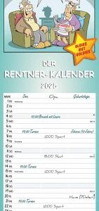 Rentnerkalender 2025 - Streifen-Kalender 15x42 cm - mit lustigen Cartoons - Humor-Kalender - Wandplaner - Alpha Edition