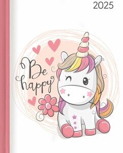 Lady Journal Unicorn 2025 - Einhorn - Taschenkalender A6 - Weekly - 192 Seiten - Notiz-Buch - Termin-Planer - Alpha Edition