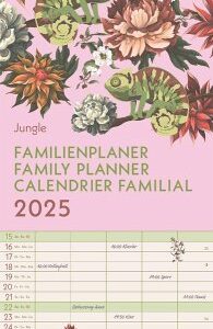 GreenLine Jungle 2025 Familienplaner - Wandkalender - Familien-Kalender - 22x45