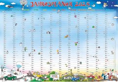 Jahresplaner Happy XL 2025 - Plakat-Kalender 100x70 cm - mit liebevollen Illustrationen - Alpha Edition