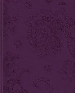 Ladytimer Grande Deluxe Purple 2025 - Taschen-Kalender A5 (15x21 cm) - Tucson Einband - mit Motivprägung - Weekly - 128 Seiten - Alpha Edition