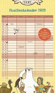 Schule der magischen Tiere Familienkalender 2025 - Wandkalender - Familienplaner mit 5 Spalten - Format 22 x 49