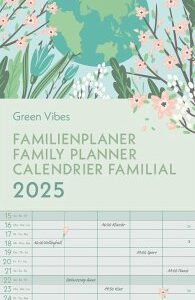 GreenLine Green Vibes 2025 Familienplaner - Familien-Kalender - Kinder-Kalender 22x45