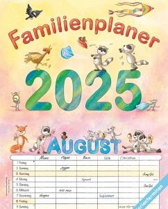 Familienplaner Cartoon 2025 - Familienkalender A3 (29