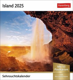 Island Sehnsuchtskalender 2025 - Wochenkalender mit 53 Postkarten