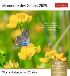 Momente des Glücks Postkartenkalender 2025 - Wochenkalender mit Zitaten